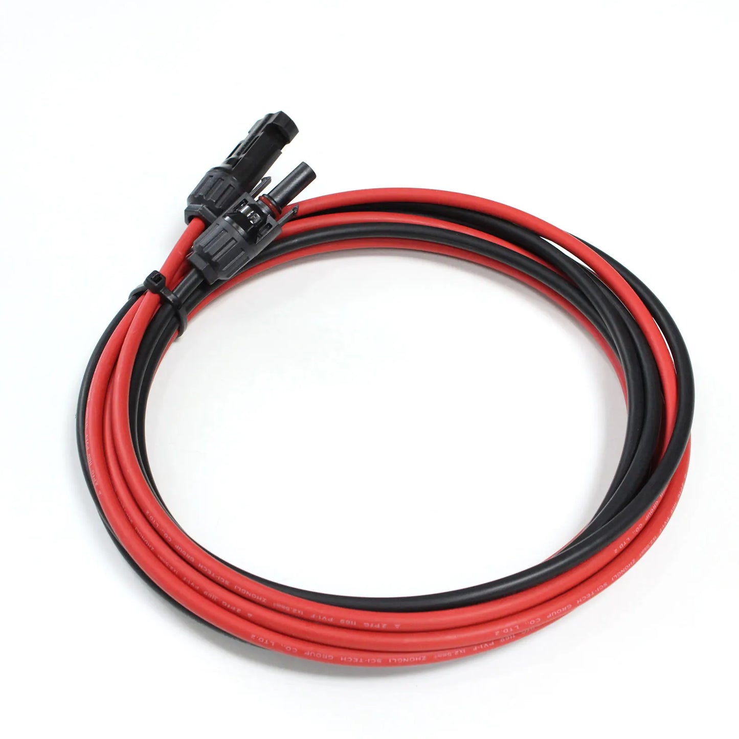 Câble PV pour panneau solaire noir/rouge, évalué 2,5 mm2 4 mm2 avec connecteur étanche