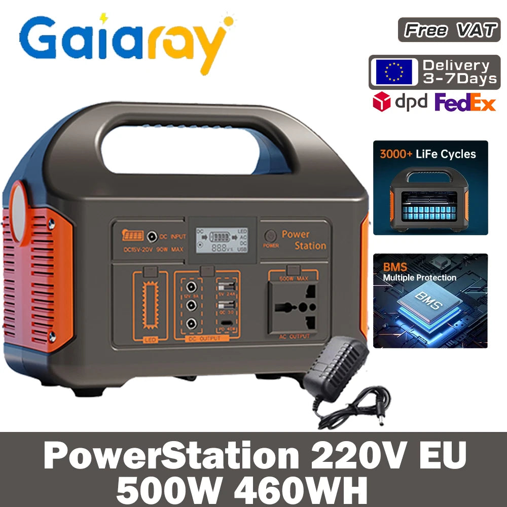 Centrale électrique Portable 500W générateur solaire LiFePo4 Batteries 220V 460Wh
