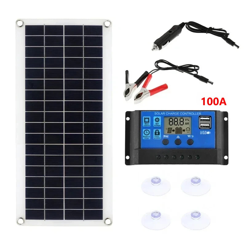 Panneau solaire 1000W 12V, cellule solaire avec contrôleur 60A 100A