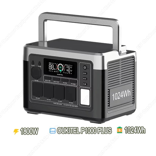 Station d'alimentation portable 1800W – 1024Wh LiFePO4 silencieuse