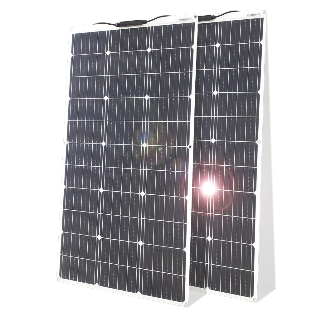 Kit de panneaux solaires flexibles 12V, 100W 200W