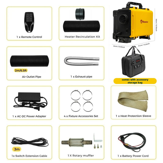 Réchauffeur d'air Diesel Portable 8KW 12V 220V, avec application Bluetooth