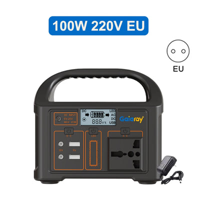 Station d'alimentation électrique portable 100W 24000mAh LiFePO4, générateur solaire
