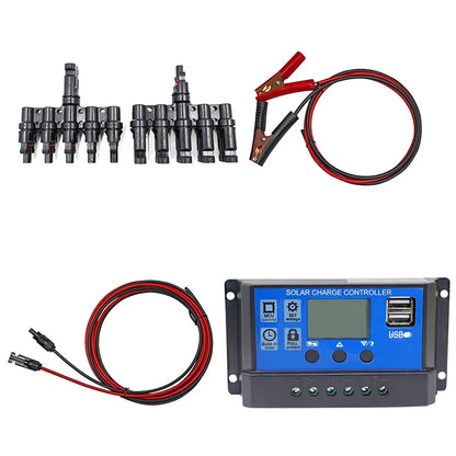 Chargeur solaire avec directions, contrôleur 12V, 24V, 60A, 50A, 40A, 30A, 20A, 10A