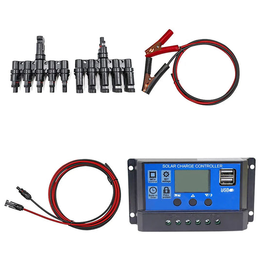 Chargeur solaire avec directions, contrôleur 12V, 24V, 60A, 50A, 40A, 30A, 20A, 10A