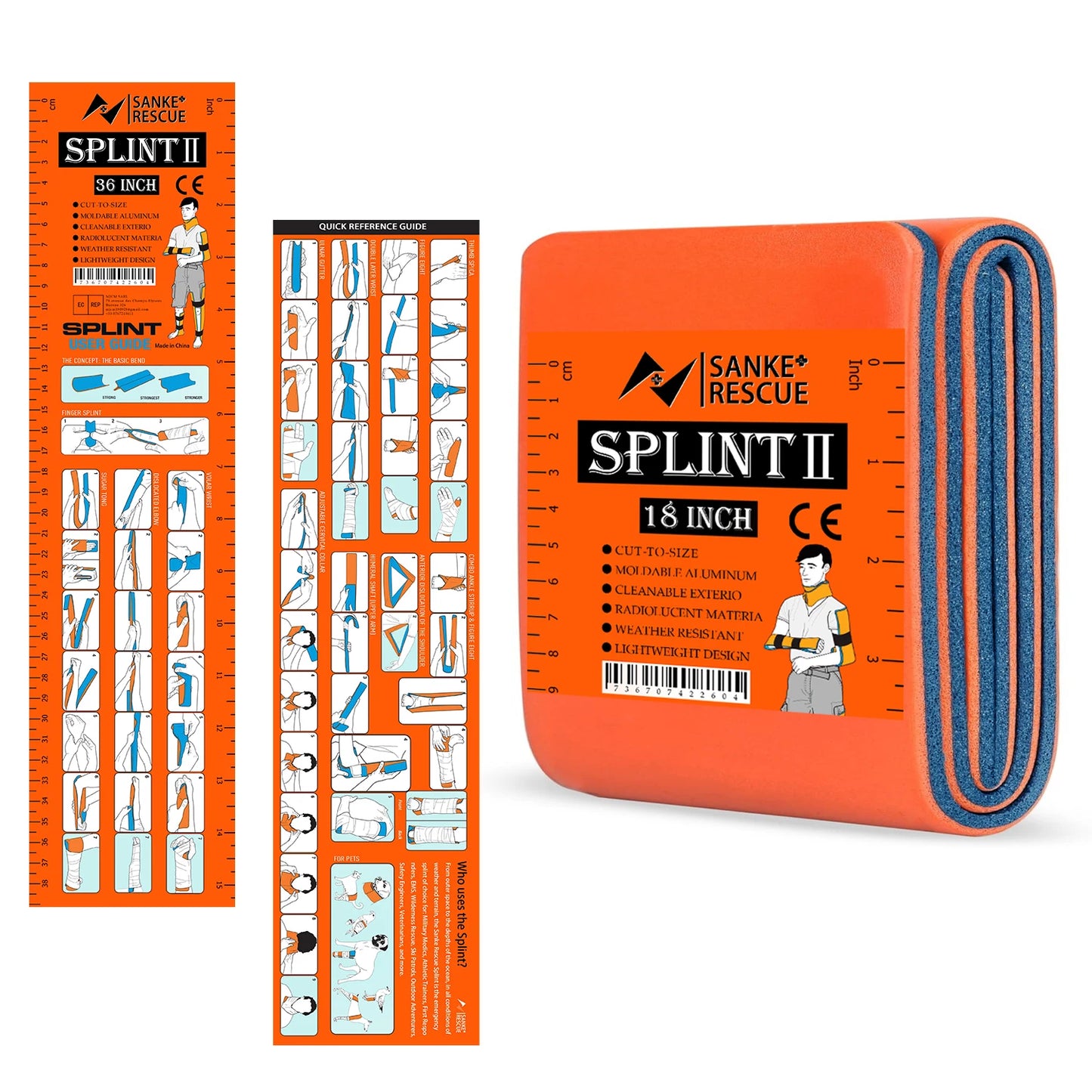 SANKE RESCUE-Attelle de premiers soins, 36/18 "XTuc", attelle de soutien du poignet et du pouce, tendinite, protecteur de pouce contre l'arthrite, garde, main droite