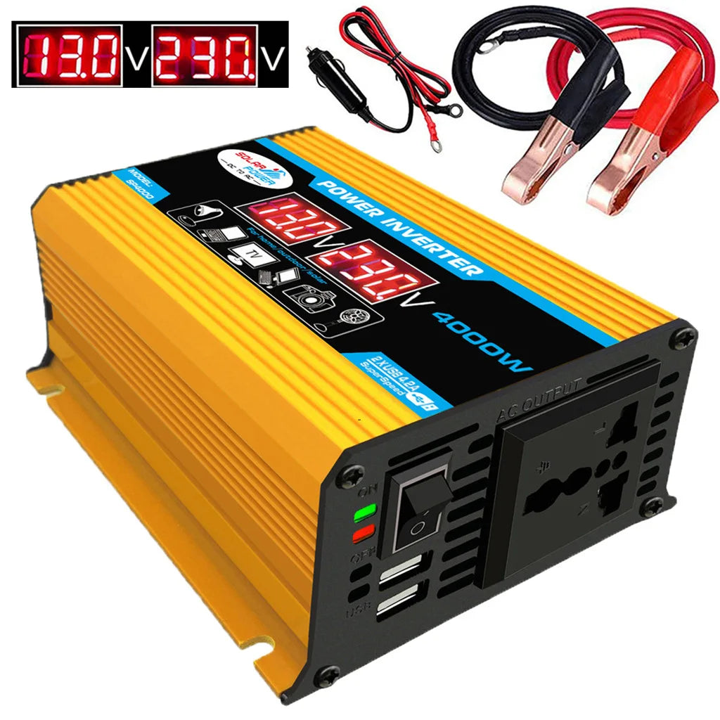 Inversor de corriente para coche de 12 V CC a 110 V o 220 V CA