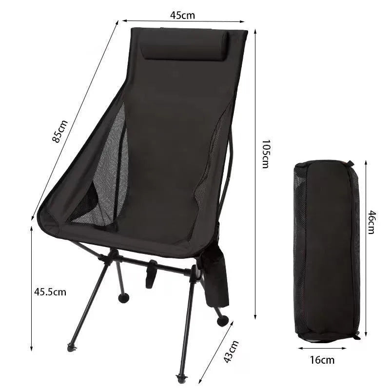 Chaise de camping pliable, cadre en alliage d'aluminium, tissu Oxford