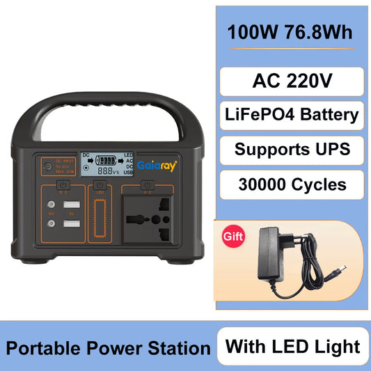 Station d'alimentation portable 100W 200W, batterie LiFePO4,