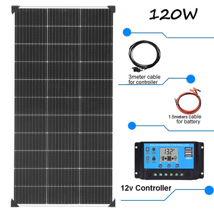 Panneau Solaire Rigide 120W 18V — Monocristallin Type N, 24%, 1 à 10 Pièces (120W à 1200W)