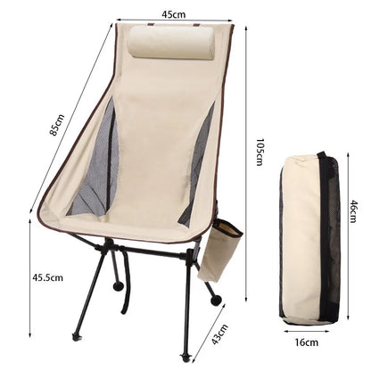 Chaise de camping pliable, cadre en alliage d'aluminium, tissu Oxford