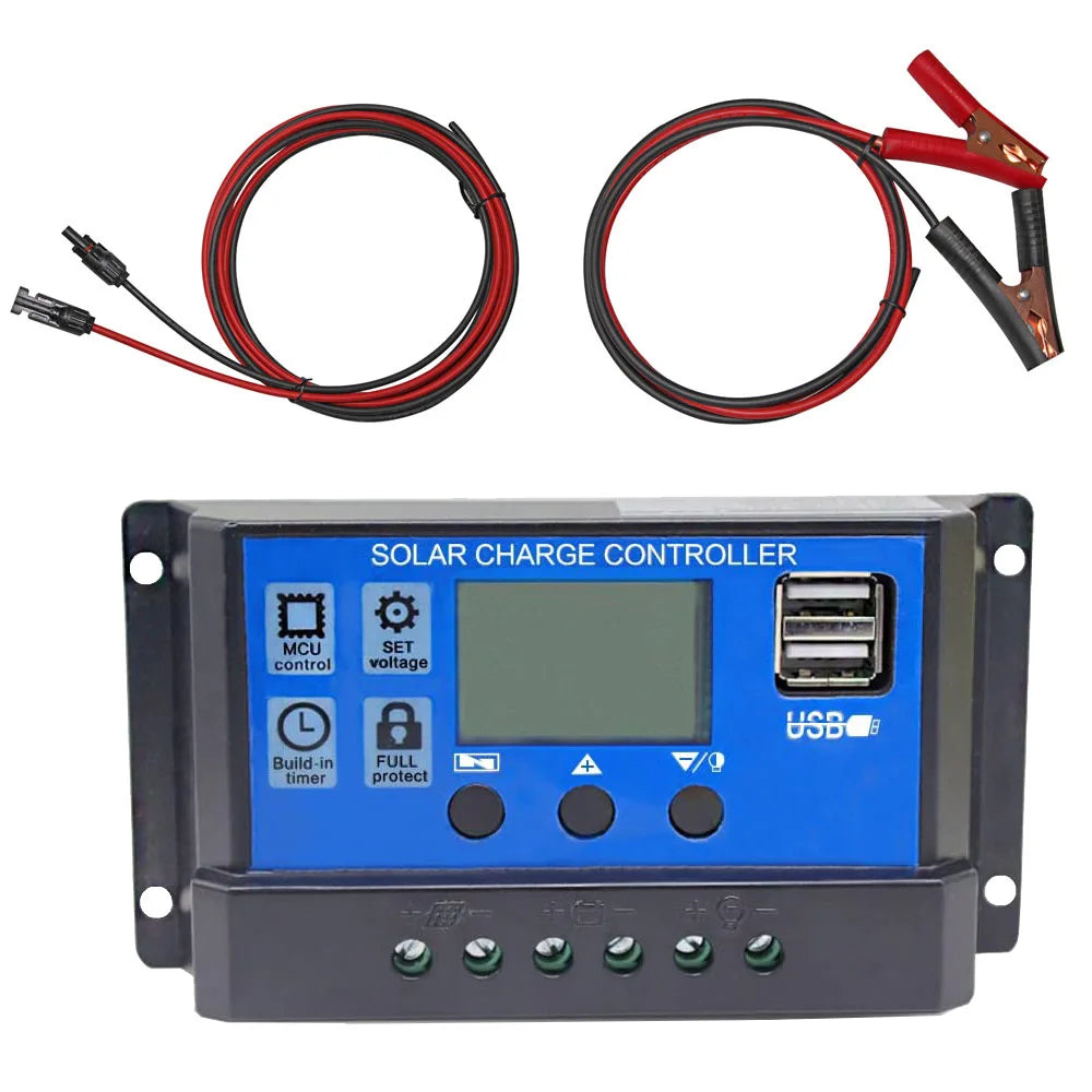 Chargeur solaire avec directions, contrôleur 12V, 24V, 60A, 50A, 40A, 30A, 20A, 10A