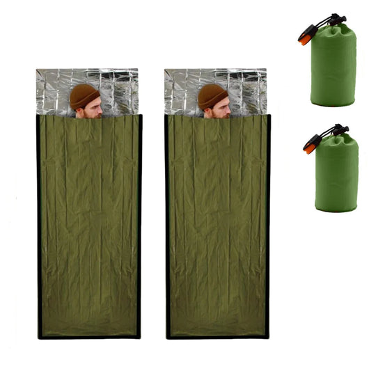2 pièces sac de couchage de survie d'urgence