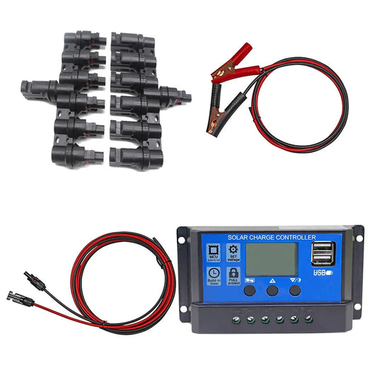 Chargeur solaire avec directions, contrôleur 12V, 24V, 60A, 50A, 40A, 30A, 20A, 10A