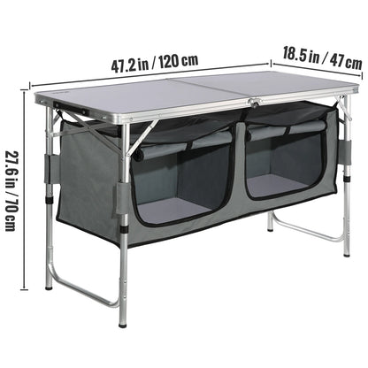 Outdoor Kitchen Table Foldable Cabinet Aluminum Kitchen Storage Rack