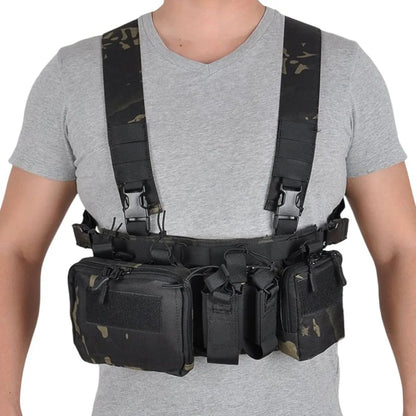 Gilet de poitrine tactique, sac de plate-forme, gilet d'entraînement sur le terrain, sangle de Camouflage multifonctionnelle avec multi-poches, Camping en plein air, Pack de Match CS