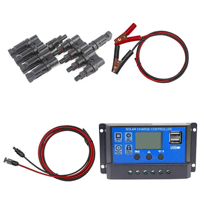 Chargeur solaire avec directions, contrôleur 12V, 24V, 60A, 50A, 40A, 30A, 20A, 10A