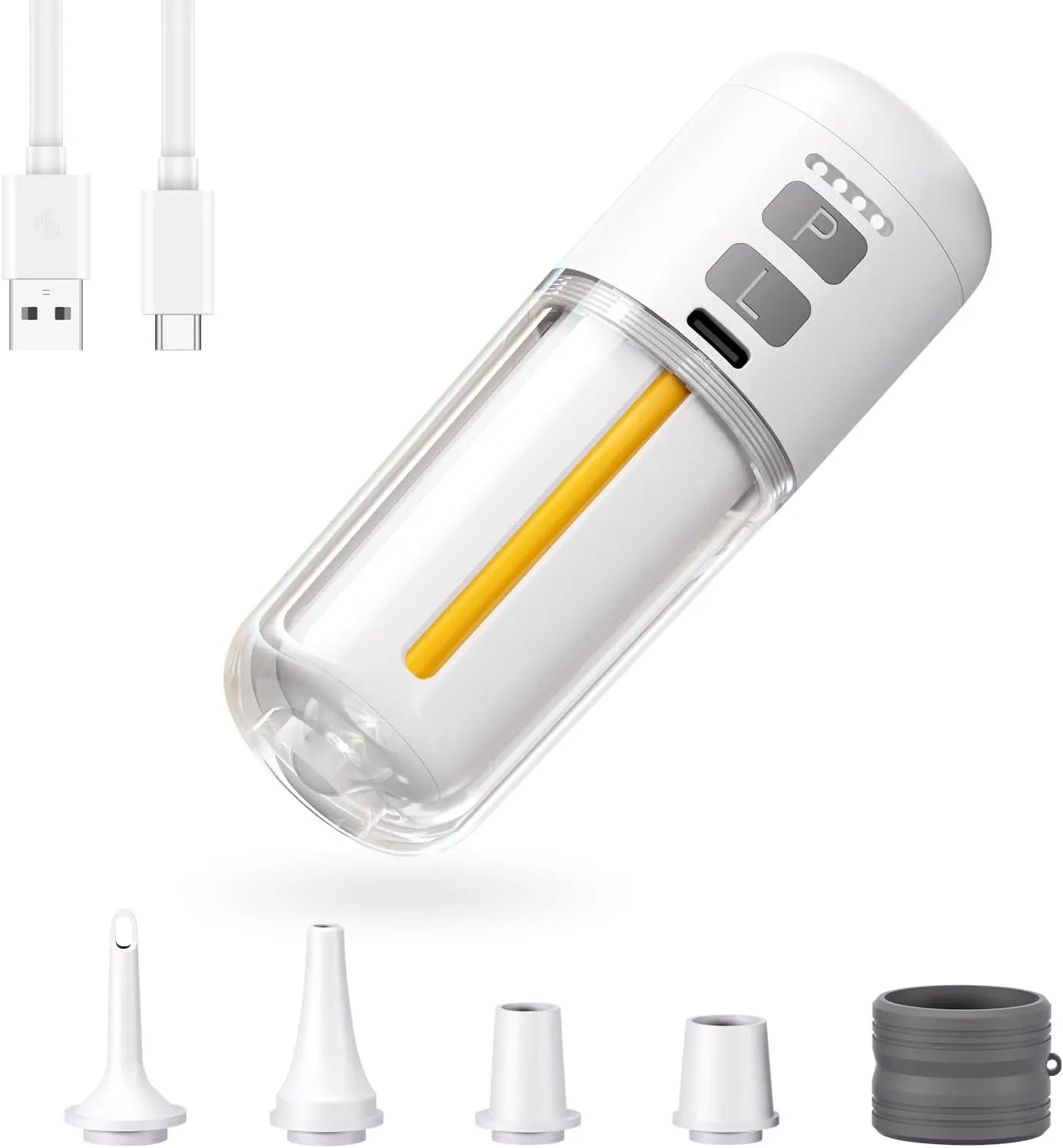 Nouvelle pompe à air portable pour articles gonflables, 430 L/min, pompe à air ultra-rapide pour matelas gonflable, batterie 2000 mAh et lampe de camping, pompe à air électrique