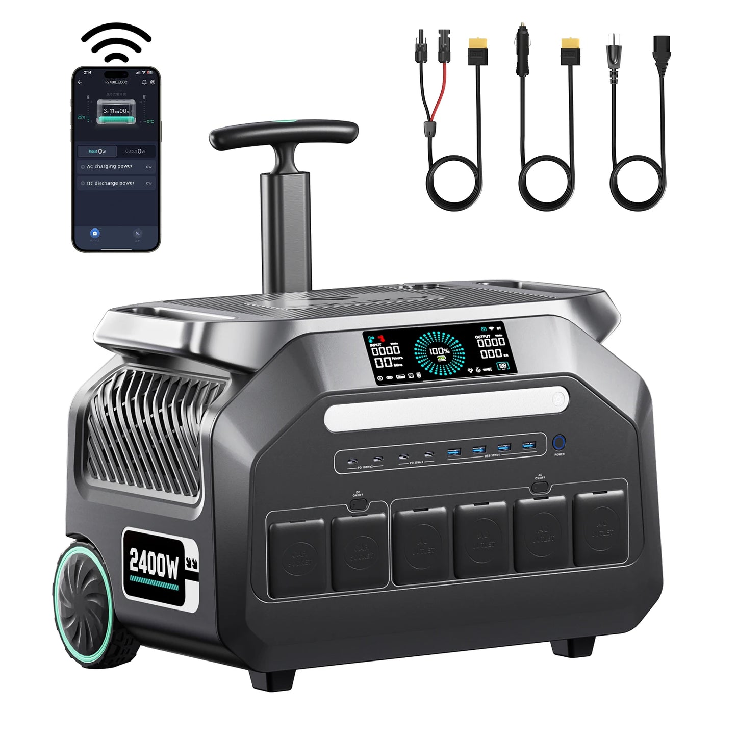 Station d'alimentation portable 3200W – 2048Wh LiFePO4 avec chariot