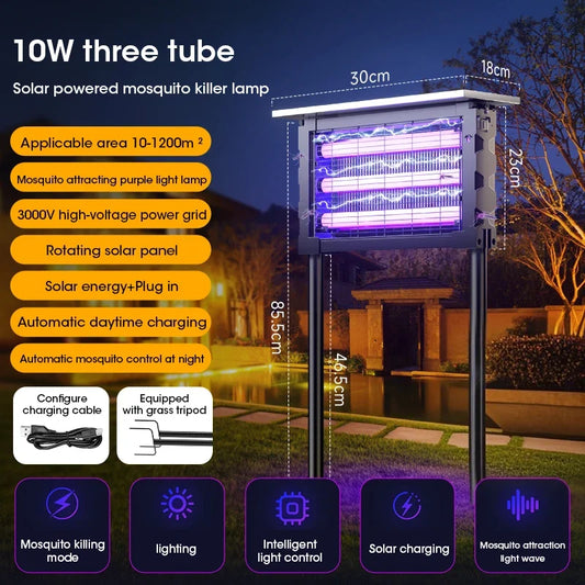 Lampe solaire anti-moustiques avec lumière
