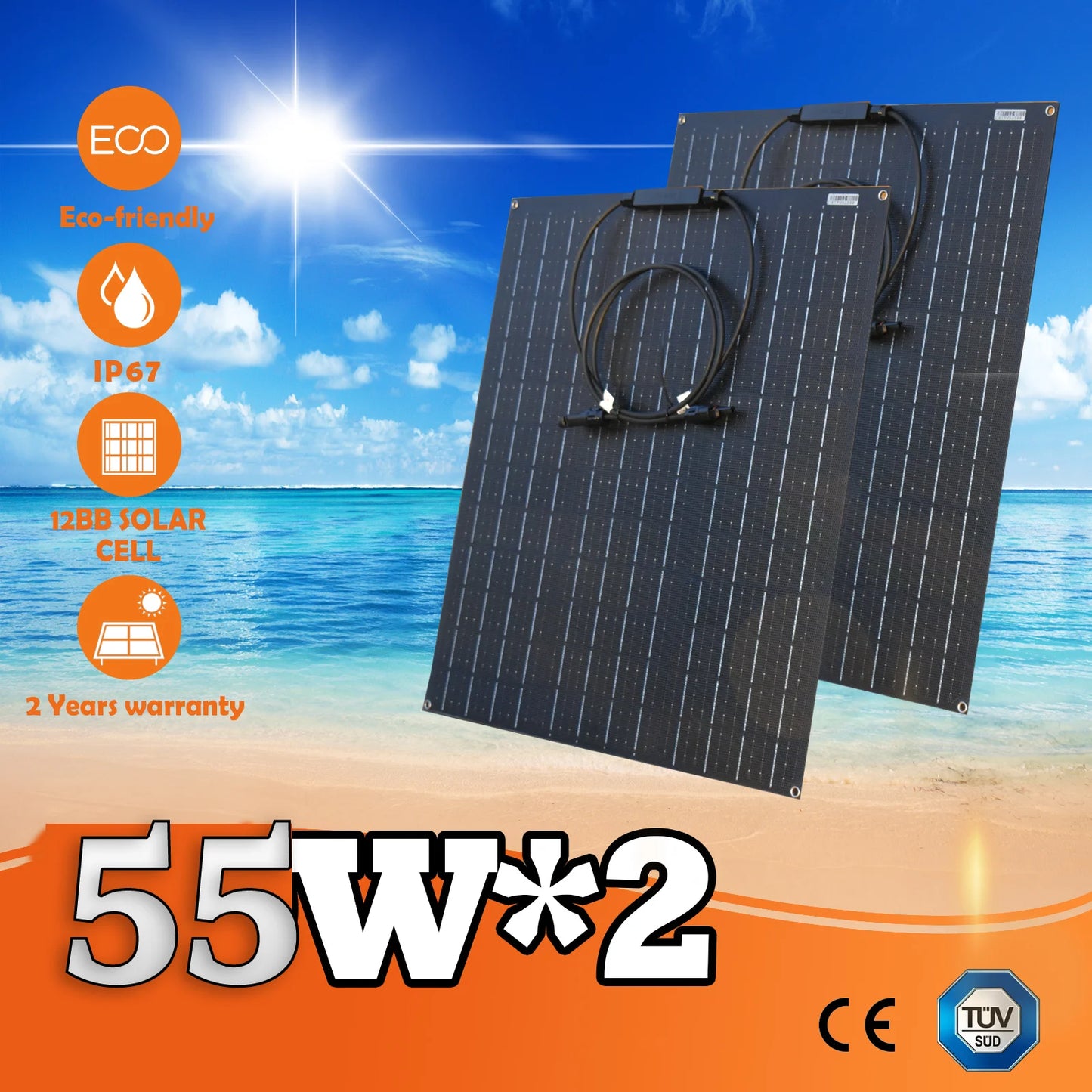 Panneau solaire 18V 55W