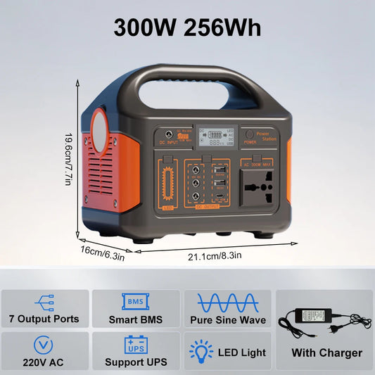 Station d'alimentation portable 300W 500W, générateur solaire