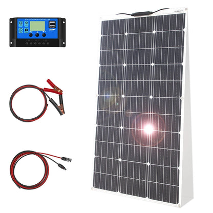 Kit de panneaux solaires flexibles 12V, 100W 200W