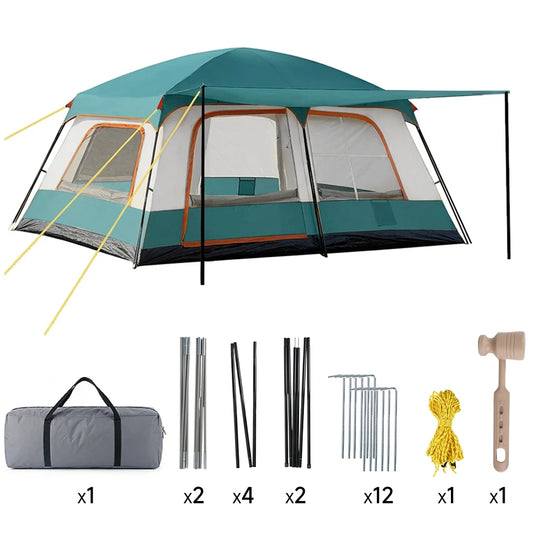 Tente de camping familiale 6 personnes, installation rapide en 10 minutes
