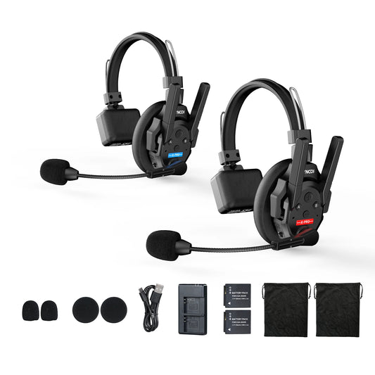 Casque d'interphone sans fil 2.4GHz Full Duplex autonomie de la batterie 24H