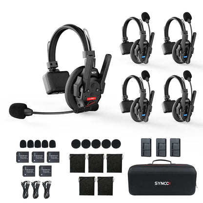 Casque d'interphone sans fil 2.4GHz Full Duplex autonomie de la batterie 24H