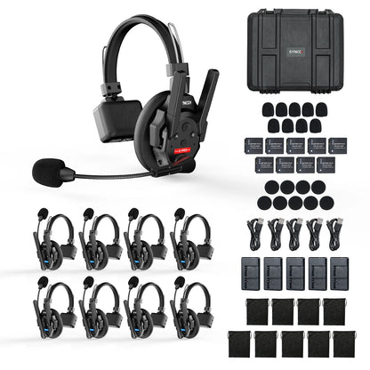 Casque d'interphone sans fil 2.4GHz Full Duplex autonomie de la batterie 24H