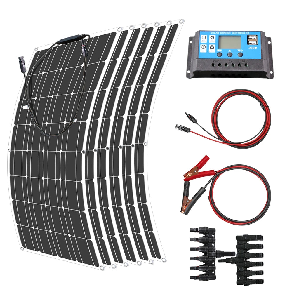 Panneau solaire Flexible 12V, 600W 100W 200W 300W 400W 500W