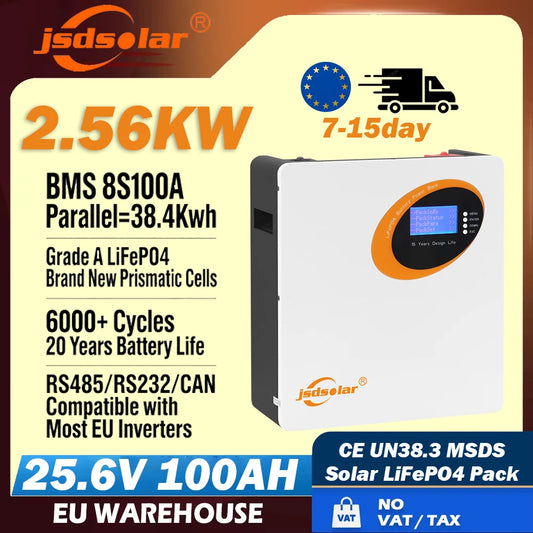Batterie au lithium LiFePO4 24V 100Ah 2,56KWh
